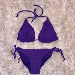 Purple Ruffle Bikini 2-Piece Set